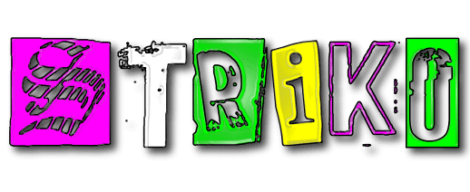 Colorful stylized letters spelling 'STRIKO'.