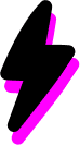 Pink smiley face emoticon on black background.