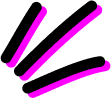 Pink abstract lines on black background.
